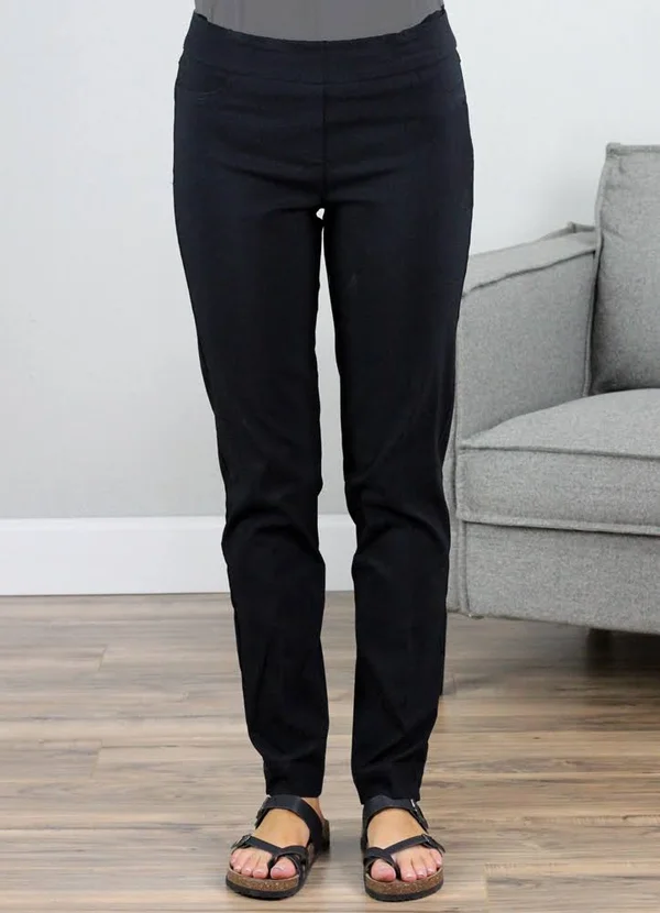 Pull on Narrow Leg Pant - Black 18, Black
