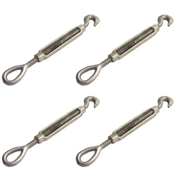 Galvanized Turnbuckle - Hook & Eye - 3/8x22 x 6 – 4 Pack