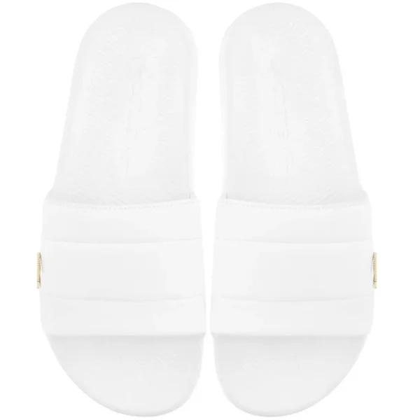 Lacoste Croco Sliders White