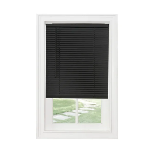 Set of 2 Achim Cordless GII Morningstar 1x22 Light Filtering Mini Window Blinds - Black, 36x22 Wide x 64x22 Long