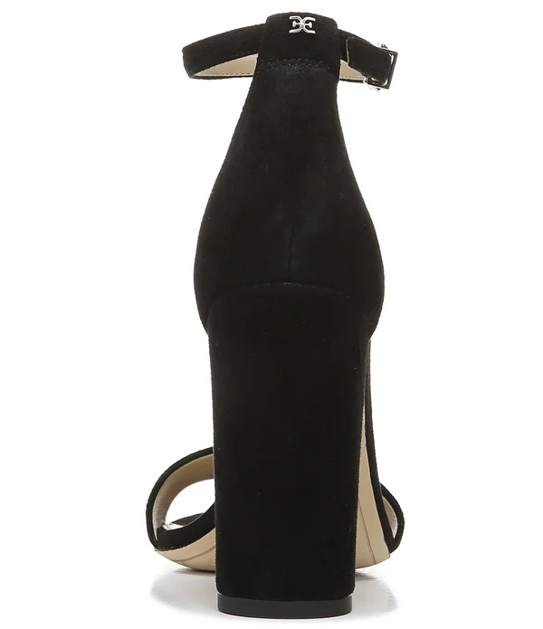 Sam Edelman Yaro Ankle Strap Block Heel Sandals - Oatmeal Suede