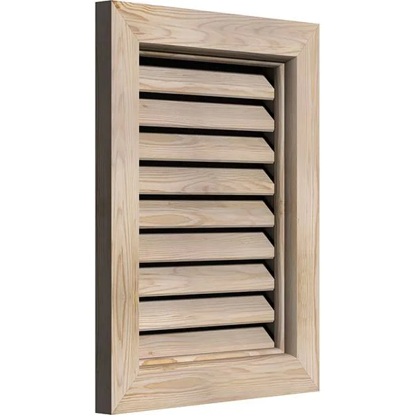Ekena Millwork GVWVE22X3400SFPPI 22x22W x 34x22H Vertical Gable Vent (27x22W x 39x22H Frame Size): Primed - Functional, Smooth Pi