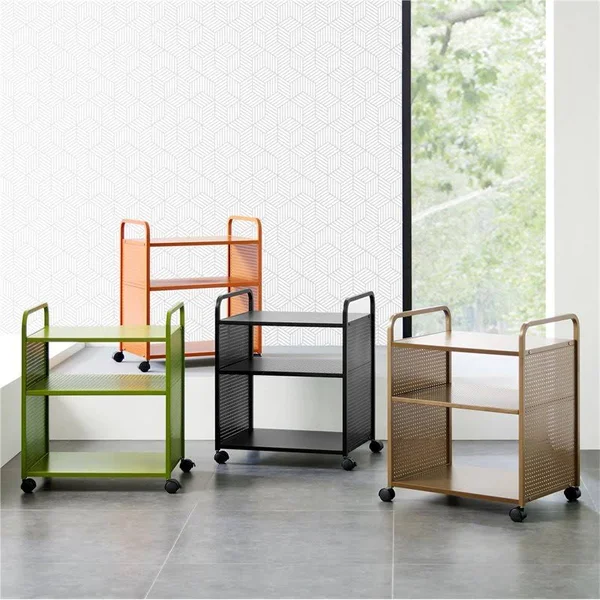 Hawthorne Collections Metal Bar and Serving Cart in Black