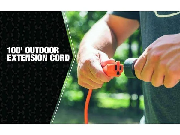 Woods 02309 16/3 Vinyl Outdoor Heavy Duty Extension Cord - 100 ft, Orange