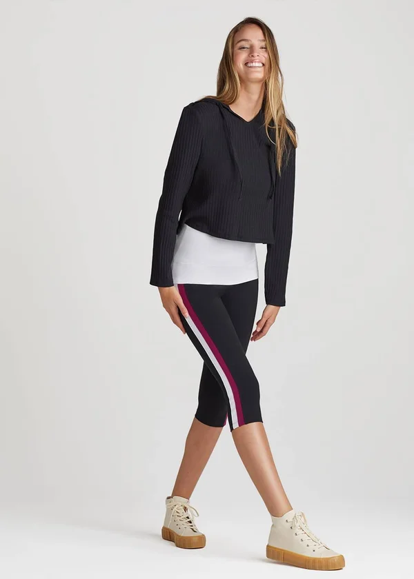 Yummie Talia Capri Cotton Stretch Shaping Legging, Grey, Size Small