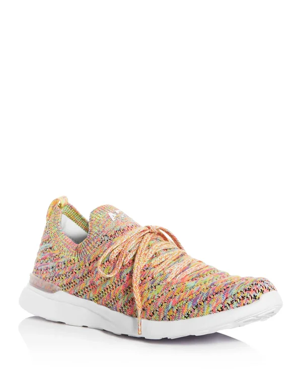 APL Athletic Propulsion Labs Women's Techloom Wave Knit Low-top Sneakers - 5.5, Black/White/White