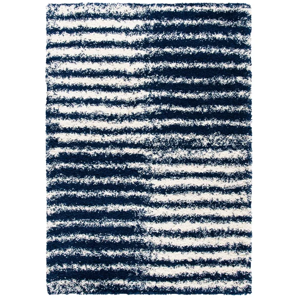 Hudson Shag SGH298A Ivory - Slate Blue - 5-1 x 7-6