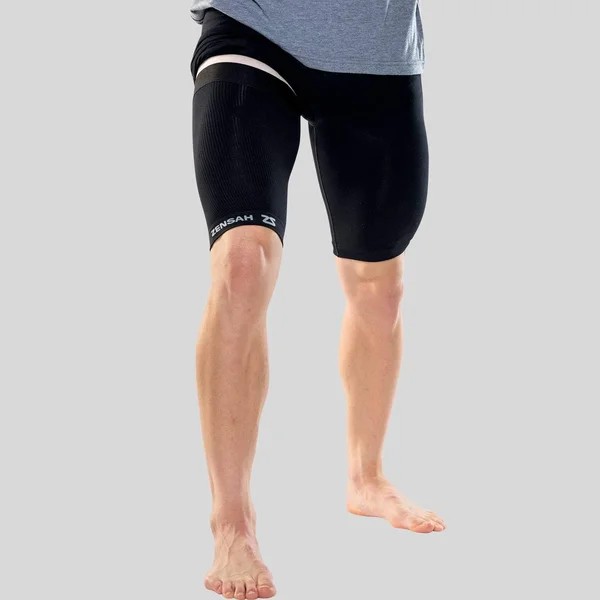 Zensah Thigh Compression Hamstring Sleeve in Neon Pink/1/Pair