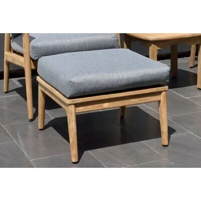 AllModern Camren Teak Ottoman with Cushion