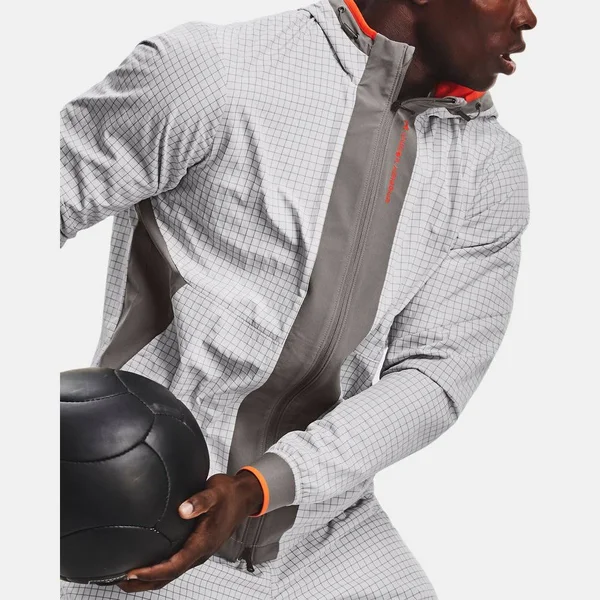 Under Armour Men's Rush Woven Legacy Windbreaker - Gray, SM