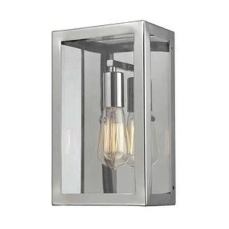 1-Light Sconce in Polished Chrome with Clear Glass with Clear Glass Made of Glass Metal - Contemporary Wall Sconce Polished Chro