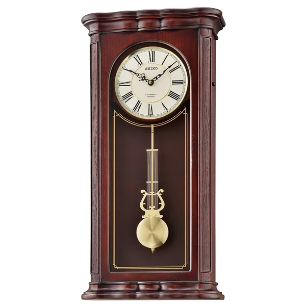Seiko Traditional Musical Pendulum Wall Clock - 12 in. Wide, Brown