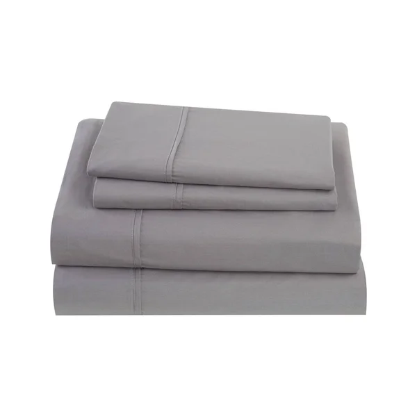 Sean John Solid Cotton Percale Grey Queen Sheet Set