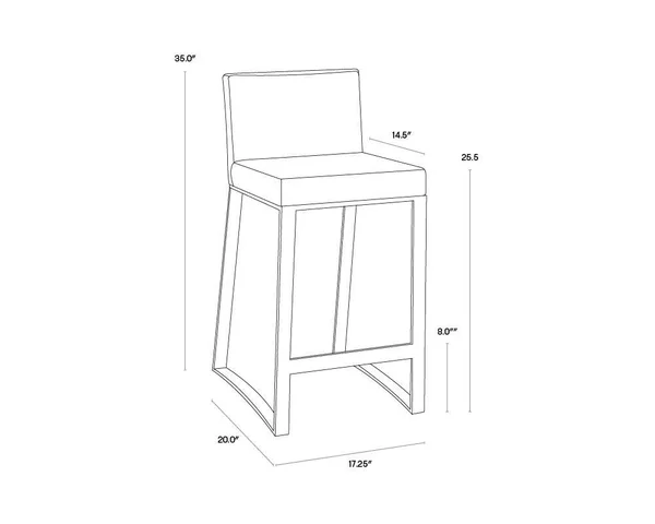 Sunpan Architect Counter Stool - White