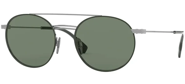 Burberry BE3109 Sunglasses - 53-19-145, 100371 Gunmetal/Matte Green