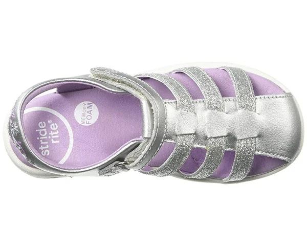 Stride Rite SRtech Luna Sandal, Toddler Girl's, Size: 8.5, Silver