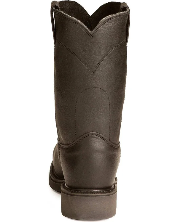 Justin Men's Conductor Black Pull on Work Boots - 4763 - Size 12
