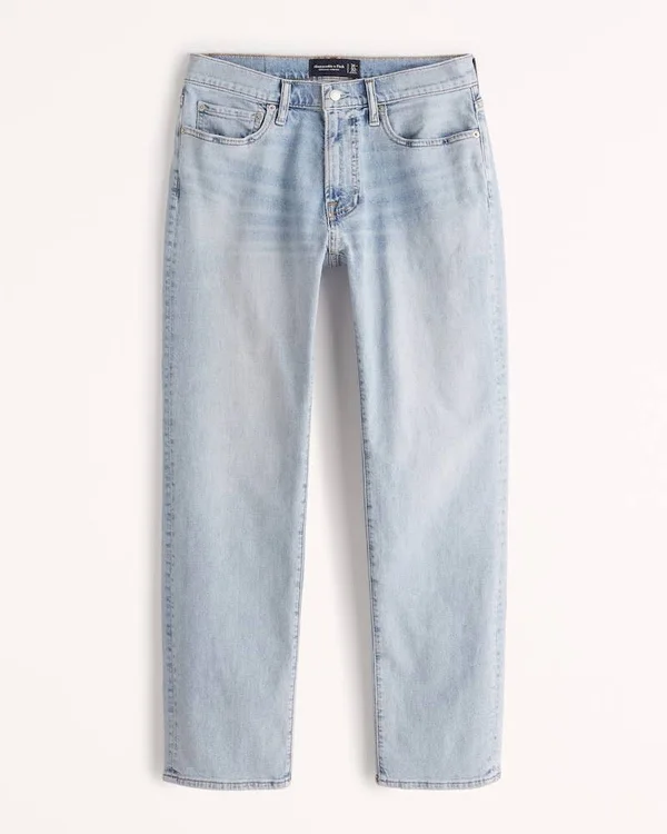 Men's Straight Jeans in Light Wash - Size 28 x 30, Abercrombie & Fitch