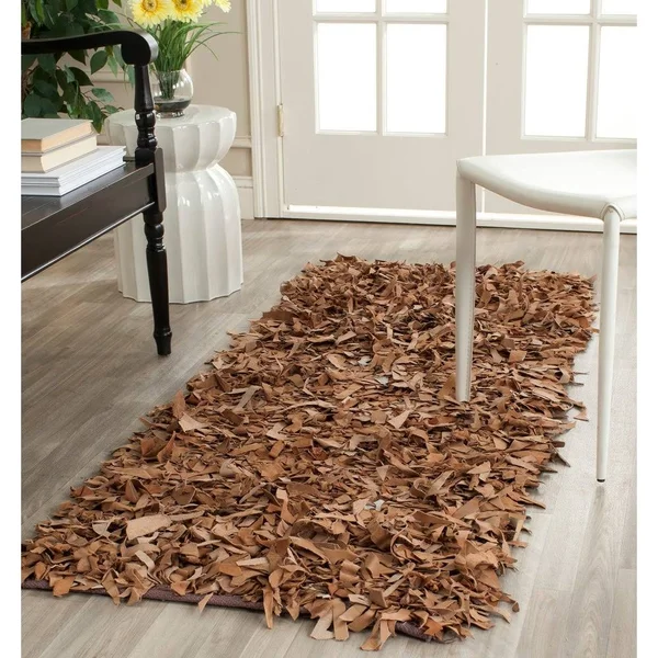 Safavieh Leather Shag LSG511D Area Rug - Red - Size: 5 x 8 ft.