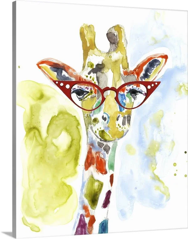 Smarty-Pants Giraffe, Canvas Wall Art, 24x30, Great Big Canvas