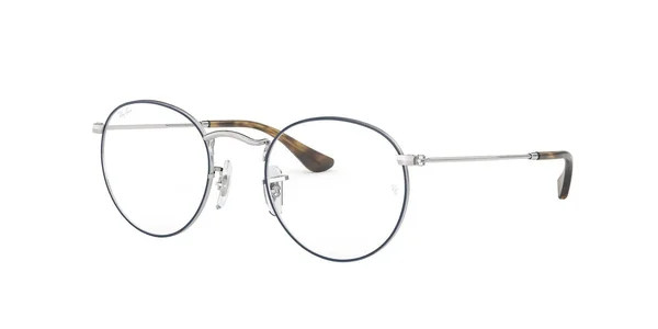 Ray Ban RX3447V Vista Round Metal, 2970 Silver On Top Blue, Size 47-21-140