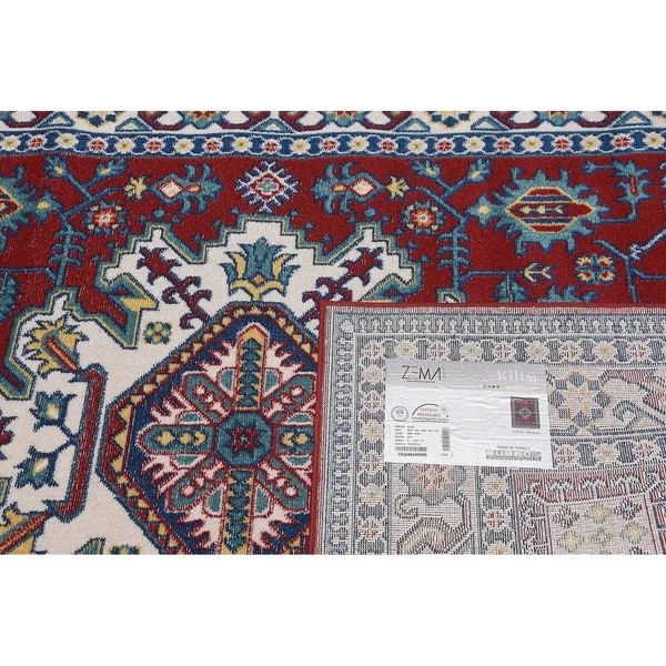 MSRUGS KLM Traditional Oriental Medallion Persian Style Blue Red Area Rug