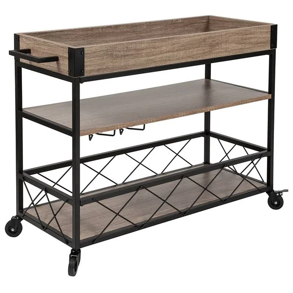 Biz & Haus Sup Modern BHFF-03408 Light Oak Mobile Serving Cart