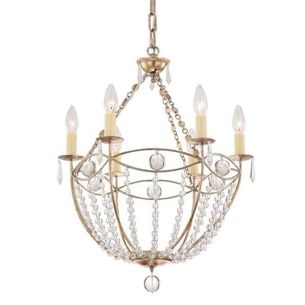 Crystorama 8306-dt Waverly 6 Light Chandelier - Distressed Twilight