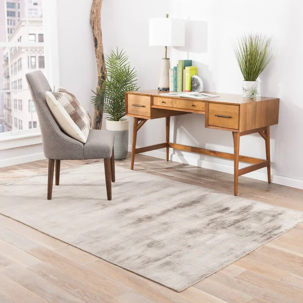 Urban Luxe Lizette Handmade Solid White Area Rug (5& x 8&)