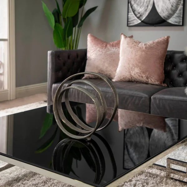 13x22 Metal Ring Sculpture in Gun Metal - Sagebrook Home 15659-02