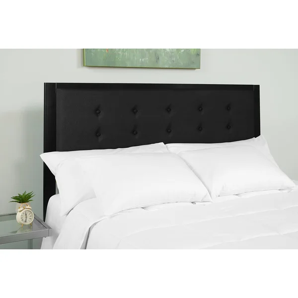 Bristol Metal Tufted Upholstered Headboard Fabric Twin Size - Black