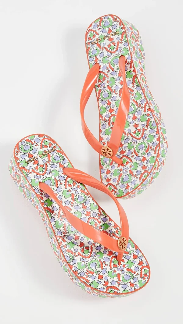 Tory Burch Women's Cutout Wedge Flip Flops