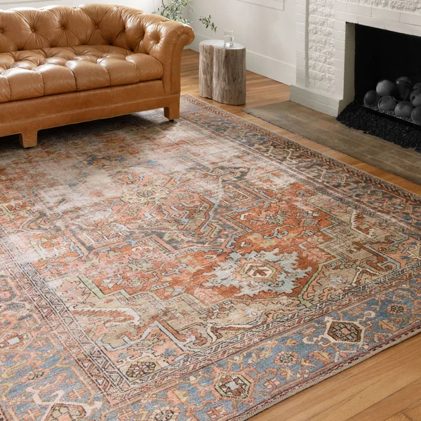 Alexander Home Tremezzina Printed Boho Distressed Rug - 2&3x22 x 3&9x22