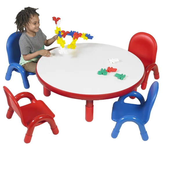 Baseline Kids Round Play Table and Chair Set Angeles Color: Red