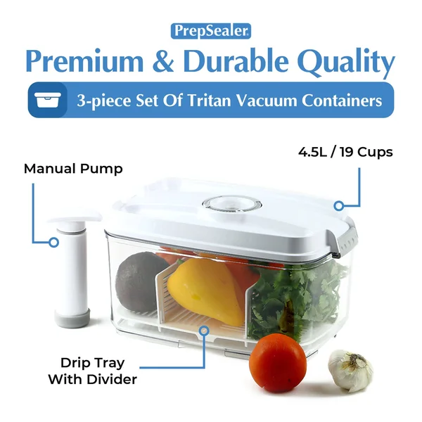 PrepSealer - Food Saving Vacuum Container (4.5L + Pump)