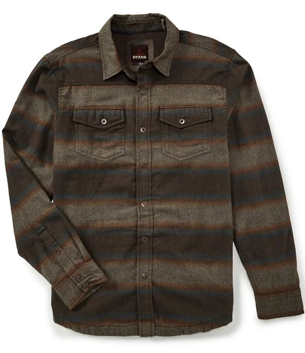 Prana Asylum Flannel Shirt - Men's Scorched Brown Heather, S