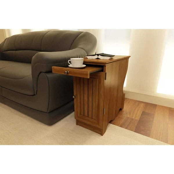 Ameriwood Home Fletcher Side Table with Magazine Storage, Bank Alder