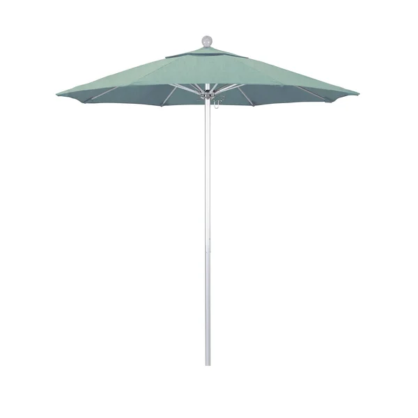 California Umbrella Venture 7.5' Silver Market Umbrella in Spa