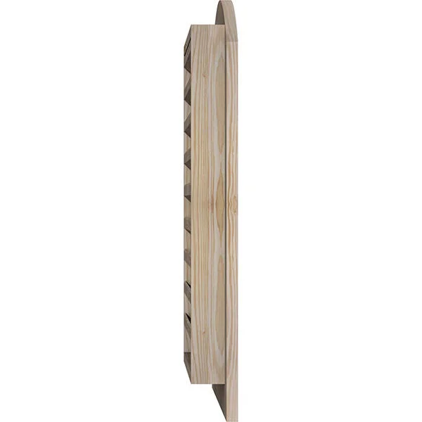 Ekena Millwork 12-in W x 26-in H Arch Top Gable Vent (17-in W x 31-in H Frame Size): Unfinished - Functional, Smooth Pine Gable V