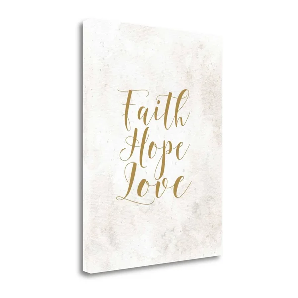 37x22 x 29x22 Faith Hope Love - Tan by Tara Moss Fine Art Giclee Print
