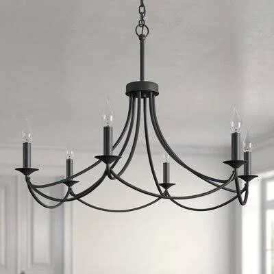 Hunley 6 - Light Candle Style Classic, Traditional Chandelier Gracie Oaks