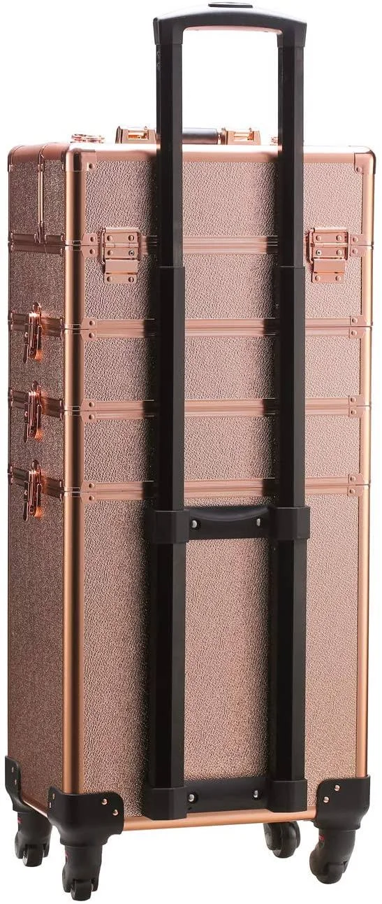 Train Case Rolling5-in-1 Portable makeupprofessional Cosmetic Organizer Makeup Traveling