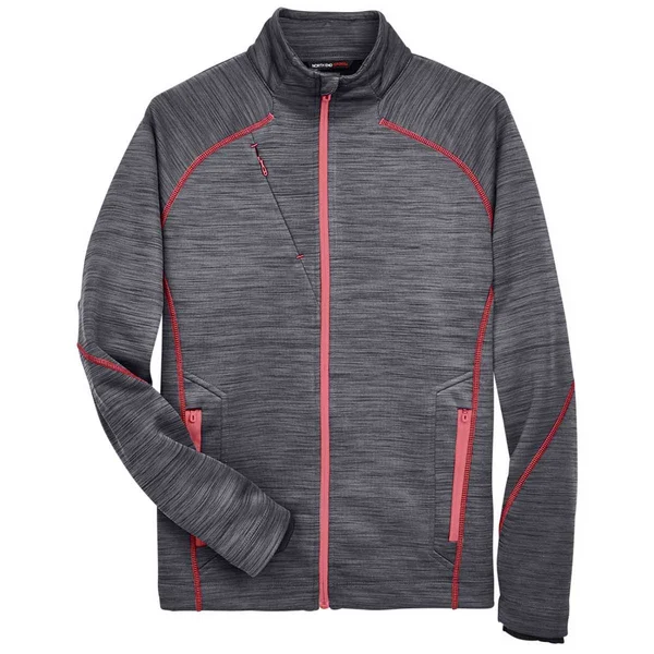 North End 88697 Men's Flux M閘ange Bonded Fleece Jacket Carbon/ Oly Red-M