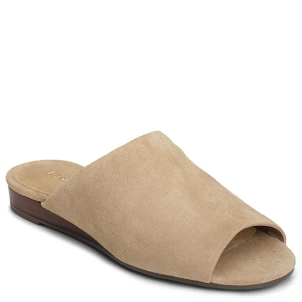 Aerosoles Women's Bitmap Slide - Size: 5, Tan Suede