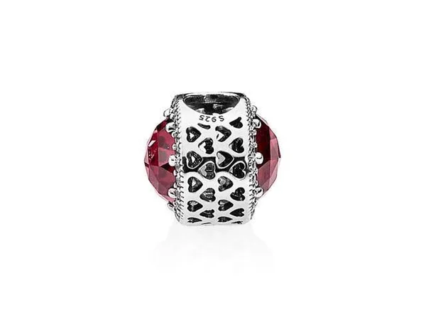 Pandora - 791725NCC - Radiant Hearts Charm (Cerise)