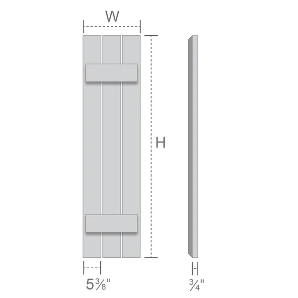 32 1/4x22W x 21x22H TimberCraft Six 5 3/8x22 Boards Joined Board-n-Batten Shutters w/Z-Bar - Rough Sawn Western Red Cedar (Per Pa