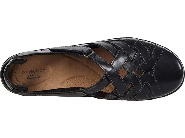 Womens Black Leather Clarks Cora Dream Size 8