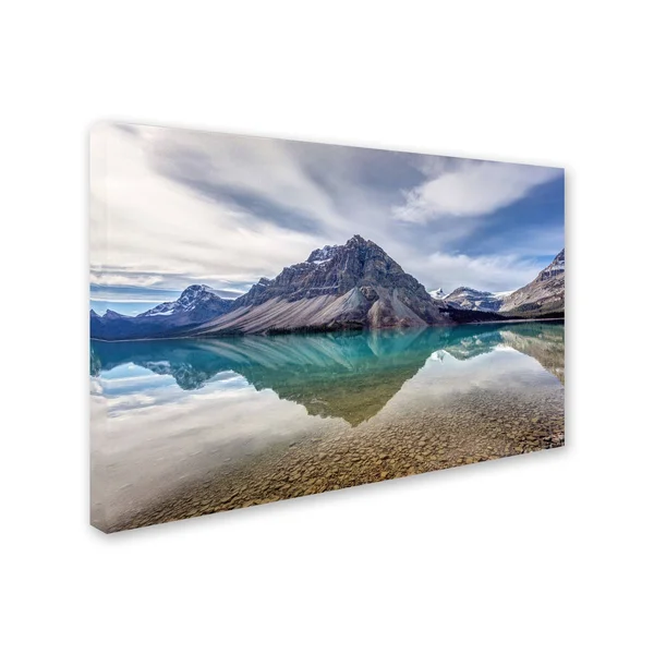 Trademark Fine Art Bow Lake Blue by Pierre Leclerc Photographic Print on Wrapped Canvas - Size: 22x22 H x 32x22 W x 2x22 D