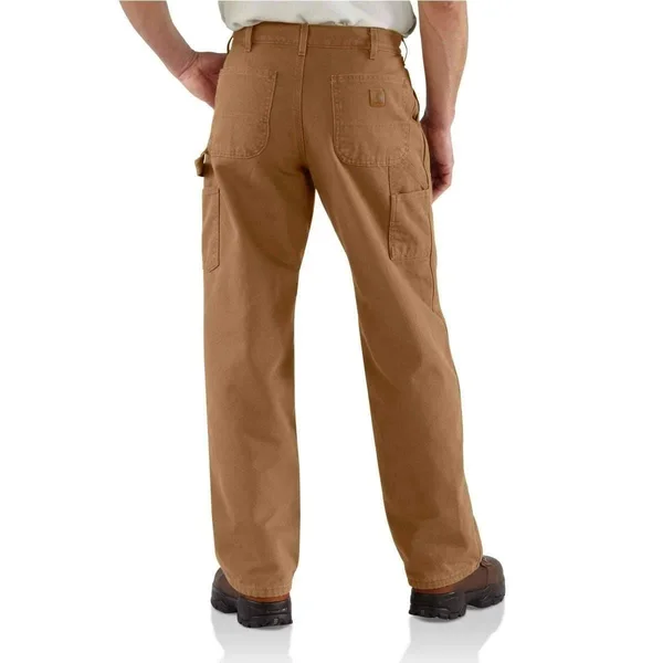Carhartt Washed Duck Flannel Lined Work Dungaree Pants, Men's Black
