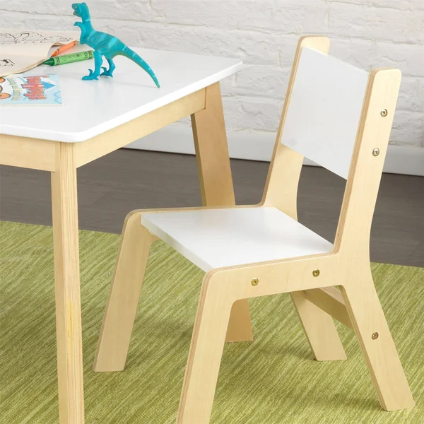 KidKraft Modern Table & 2 Chair Set - White/Beige